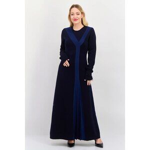 NWT $3,610 Gabriela Hearst Antilope Merino Yarn Boris Dress Navy Sapphire Size M